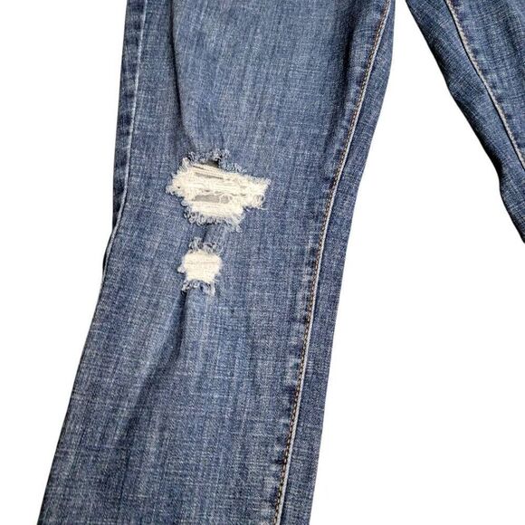 Levi's 721 High Rise Skinny Blue Distressed Denim Jeans - Picture 8 of 15